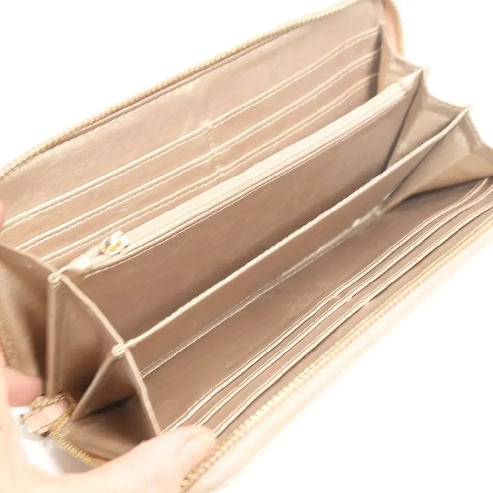 Anne Klein Pink Blush Wallet Clutch Pebbled Zip Around Accordina Cards Cash
